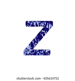 Vector illustration with blue letter Z.