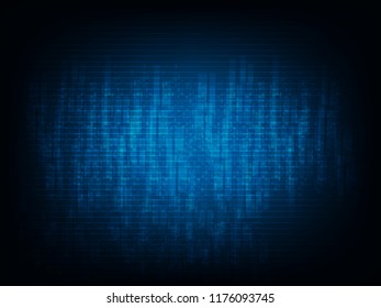Vector illustration of blue light geometric shape on black background, concept of abstract tecnology.