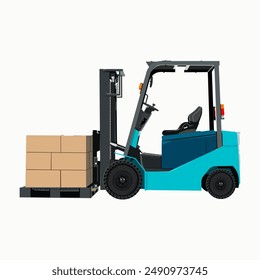 Vector illustration of a blue loader on a white background