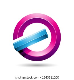 Vector Illustration of Blue and Magenta Round Glossy Reversed Letter G or A Icon
