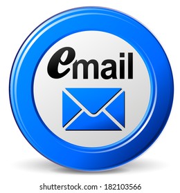 vector illustration of blue mail icon on white background