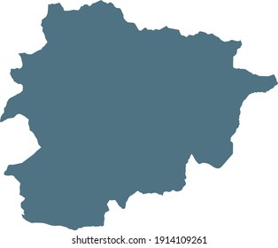 vector illustration of Blue map of Andorra