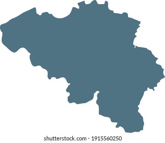 ilustración vectorial del mapa azul de Bélgica