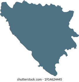 vector illustration of Blue map of Bosnia and Herzegovina