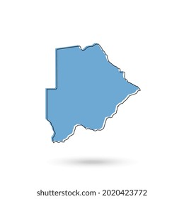 Vector Illustration of the Blue Map of Botswana on White Background