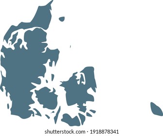 vector illustration of Blue map of Denmark