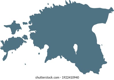vector illustration of Blue map of Estonia