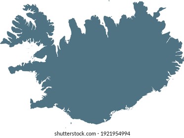 ilustración vectorial del mapa azul de Islandia