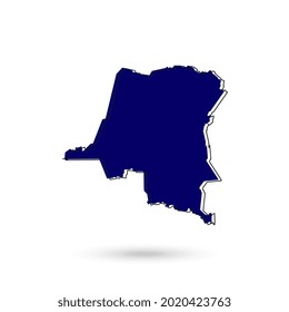 Vector Illustration of the Blue Map of Kinshasa on White Background