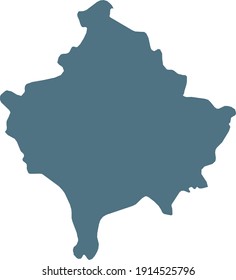 vector illustration of Blue map of Kosovo