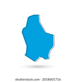 Ilustración vectorial del mapa azul de Luxemburgo sobre fondo blanco