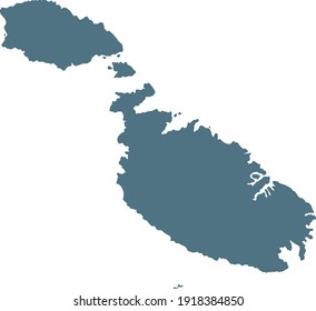 vector illustration of Blue map of Malta