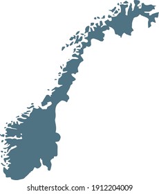 vector illustration of Blue map of Norway