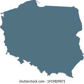 vector illustration of Blue map of Poland