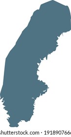 ilustración vectorial del mapa azul de Suecia