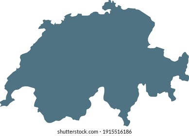 vector illustration of Blue map of Switzerland