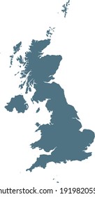 vector illustration of Blue map of United Kingdom