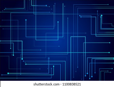 Vector illustration of a blue microcircuit