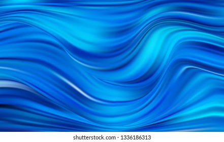 Vector illustration:  Blue Modern flow  poster background. Abstract wavy color paint Liquid.