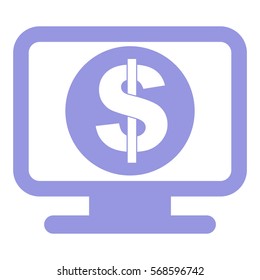 Vector Illustration of Blue Monitor with Dollar Icon
