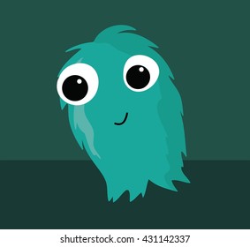 vector illustration blue monster