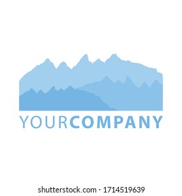 Vector illustration of blue mountain outdoor landscape flat design template vector image