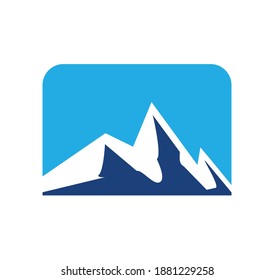 Ilustración vectorial de la señal del vector de montaña azul