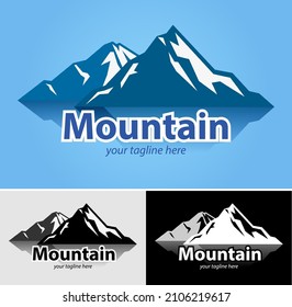Vektorgrafik, blaues Bergsymbol.