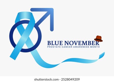 Vector illustration of Blue November prostate cancer awareness month social media template