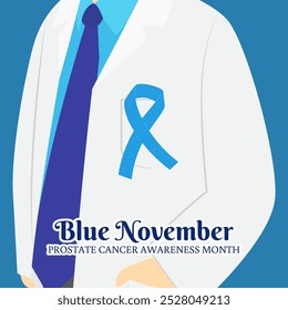 Vector illustration of Blue November prostate cancer awareness month social media template