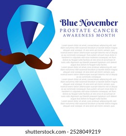 Vector illustration of Blue November prostate cancer awareness month social media template