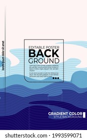 ilustración vectorial de ondas oceánicas azules para plantillas de afiches, temas marinos, fondos de teléfonos móviles, plantillas de afiches listas para imprimir, afiches pueden editarse