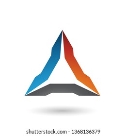 Ilustración vectorial del Triángulo de Naranja Azul y Araña Negro aislado en un fondo blanco