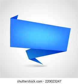 Vector illustration of blue origami blank background design