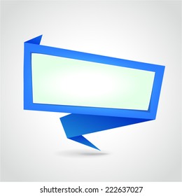 Vector illustration of blue origami blank background concept