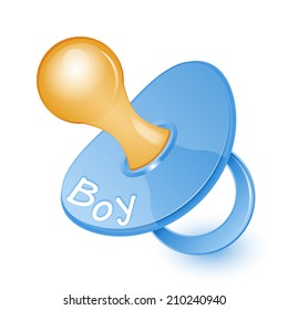 Vector illustration of blue pacifier 