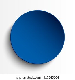 Vector illustration of blue paper circle notes. Empty label round sticker, tag. Blank templates of a price tags. Mockup for your business presentation. Abstract background, banner, card.