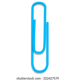 Vector illustration blue paper clip. Stationery, office tools