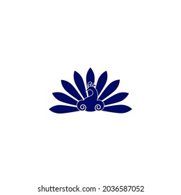 vector illustration of a blue peacock for an icon, symbol or logo. peacock template logo