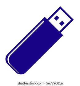 Vector Illustration with Blue Pen Drive Icon

