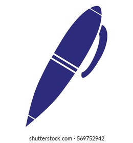 Ilustración vectorial del icono de la pluma azul
