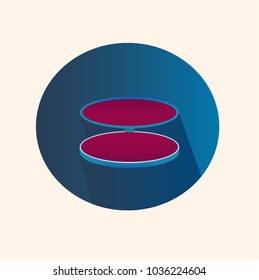 Vector illustration. Blue pencil case or spectacle case on a light background.