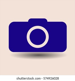 Vektorgrafik einer blauen Fotokamera oder Symbolsymbol
