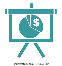 Vector Illustration of Blue Pie Chart Dollar Icon
