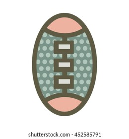 Vector illustration of blue and pink football on white background
