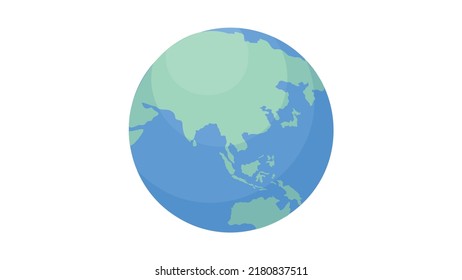 Vector illustration of blue planet Earth with green continents world map isolated on white
