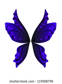 Vector illustration of blue and purple fairy wings