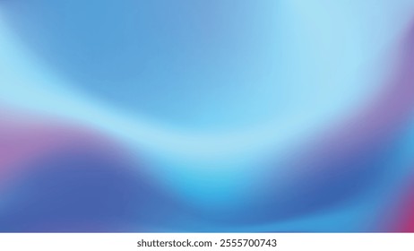Vector illustration of a blue and purple gradient blurred wave background and motion. It is soft and fluid, giving a feeling of calm and creativity.  For graphic design, digital, minimalist style, app