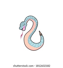 vector illustration blue rattle snake