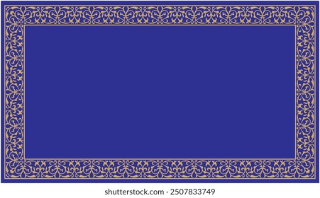 Vector illustration of blue rectangular frame border element, good to use for calligraphy, decoration, cover, invitation card